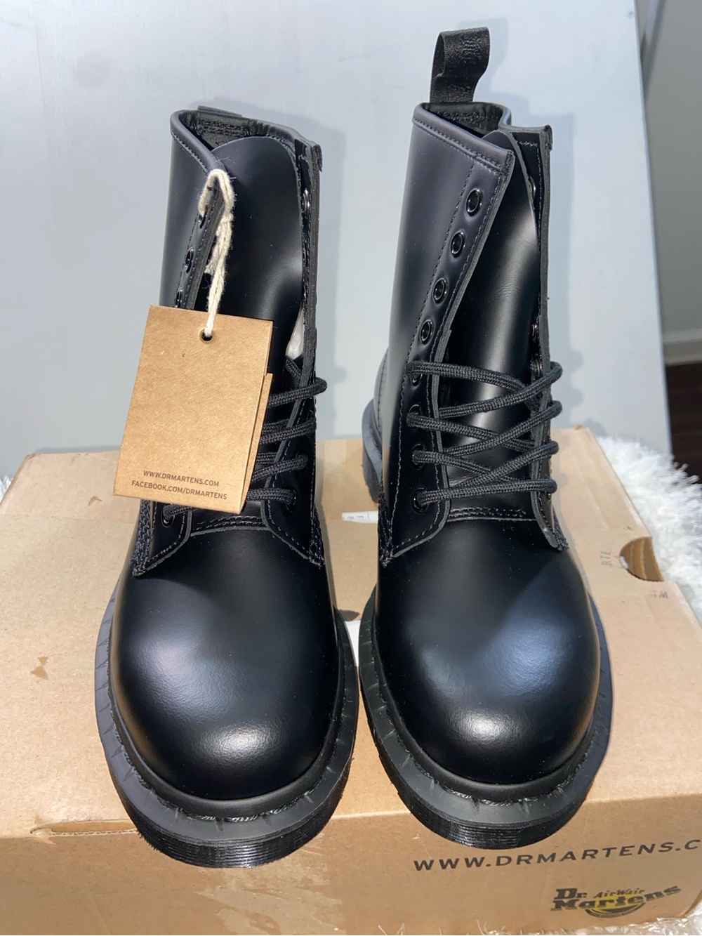 Dr. Martens 1460 Mono Smooth Leather Boots Black US 6 EU 37 New With Box